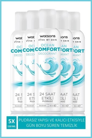 Ocean Comfort 24 Saat Etkili Pudrasız Deodorant Sprey 150 Ml X5 Adet - 2