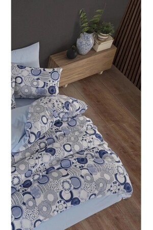 Ocean Double Sided Blue White Double Sheet Cotton Duvet Cover Set NallsÇftOkyanus2023 - 7