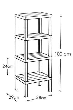 Ombeg 4-stufiges modulares Regal, Badezimmer-Organizer, Küche, Balkon, Wohnzimmer, Garten, Organizer B-00015 - 6