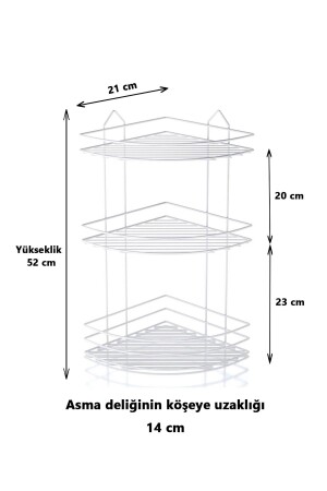 Ömür Boyu Paslanmaz Yapışkanlı Banyo Köşeliği Düzenleyici Şampuanlık Duş Rafı Beyaz Ek-03 - 5