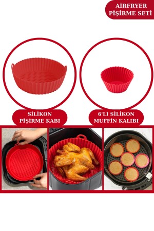 Onikiden Airfryer Pişirme Kabı Ve 6’lı Kek Muffin Kalıbı Set- Hava Fritözleriyle Uyumlu SL33-SL65 - 4