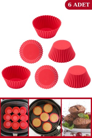 Onikiden Airfryer Pişirme Kabı Ve 6’lı Kek Muffin Kalıbı Set- Hava Fritözleriyle Uyumlu SL33-SL65 - 6