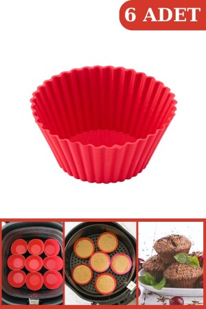 Onikiden Airfryer Silikon-Kuchen-Muffin-Form, 6 Stück – kompatibel mit allen Heißluftfritteusen Sl33 - 2