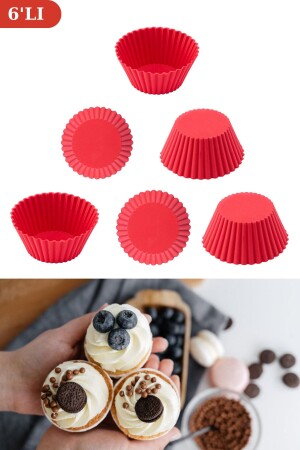 Onikiden Airfryer Silikon-Kuchen-Muffin-Form, 6 Stück – kompatibel mit allen Heißluftfritteusen Sl33 - 4