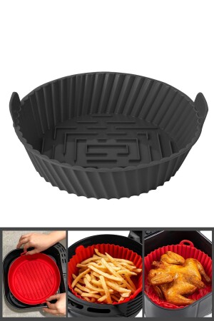 Onikiden Yanmaz Yapışmaz Airfryer Silikon Pişirme Kabı SL099 - Tüm Fritözlerle Uyumlu 20x5cm - 2