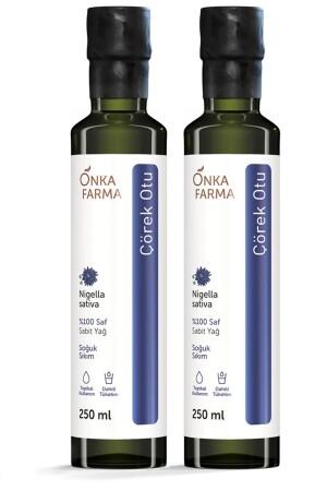 Onka Farma Çörekotu Yağı - %100 Saf Doğal Soğuk Sıkım Çörek Otu - 2 X 250 ml - 2