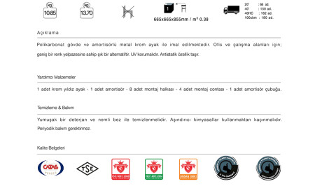 Opal Şef Sandalye 2 Adet - 9