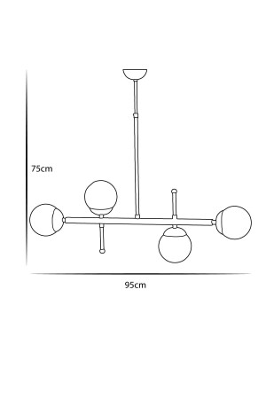 Optik 4 Lü Gold-siyah Metal Gövde Beyaz Camlı Tasarım Lüx Sarkıt Avize LZRNAVZ89 - 8