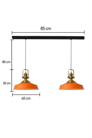 Orange edler Doppel-Kronleuchter, antikes Kopfteil, Retro-Pendelleuchte, Küche, Wohnzimmer, Café, Kronleuchter BMM7152 - 5