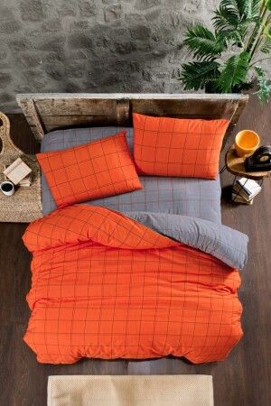 Orange Nevresim Takımı Çift Kişilik 4 Parça 200x220-oranj M0012587 - 2