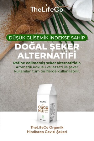 Organik Hindistan Cevizi Şekeri 300 G (DOĞAL- GLUTENSİZ- VEGAN- DÜŞÜK GLİSEMİK İNDEKS) - 4