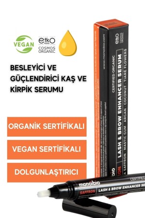 Organik Kaş Kirpik Serumu - Saffron Yağ Kaş Kirpik Oluşumunu Destekler - Vegan - 2