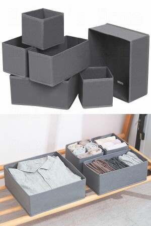 Organizer-Set mit 8 Schubladen, Anthrazit - 2