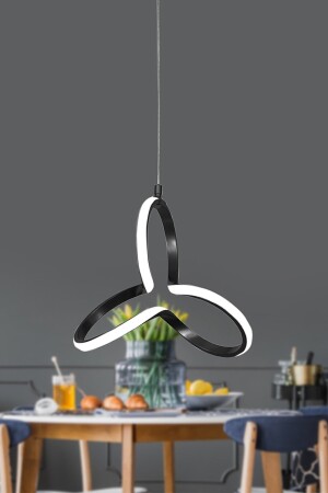 Original Clover Moderner LED-Kronleuchter mit schwarzem Gehäuse und weißem Licht. Clover Led-Kronleuchter Clover - 4