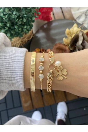 Originales 3-teiliges Armbandset für Damen mit Rechnung, garantiert kein Verblassen der Farbe, in Geschenkverpackung - 1