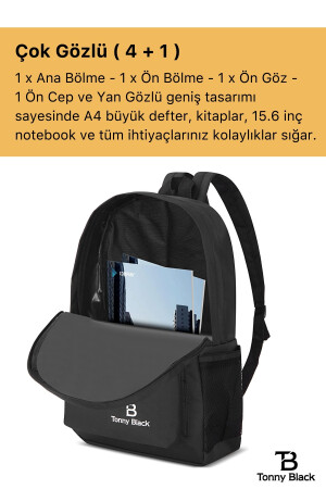 Orijinal Unisex Çok Gözlü Su Geçirmez Spor Kurs Laptop Seyahat Ve Günlük Kullanım İçin Sırt Çantası - 5