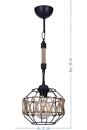 Orion Luxe Rope Single Pendant Kronleuchter (schwarz) VK. 1408 - 4