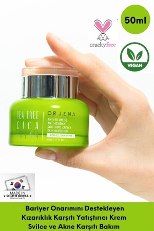 Tea Tree Cica Cilt Bariyer Onarıcı - Kızarıklık Ve Sivilce Karşıtı - Yatıştırıcı Krem - 50ml - Vegan 2065110 - 1