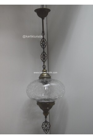 Osmanische Lampe, große Pendelleuchte, Deckenleuchte transparent, authentische Beleuchtung, dekorativer Kronleuchter NO5ŞEFAFTEKZİNCIRASKILI - 4