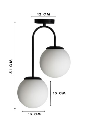 Otal 2-teiliger Lounge-Kronleuchter aus weißem Kugelglas – Wohnzimmer – Küche – Flur - 5