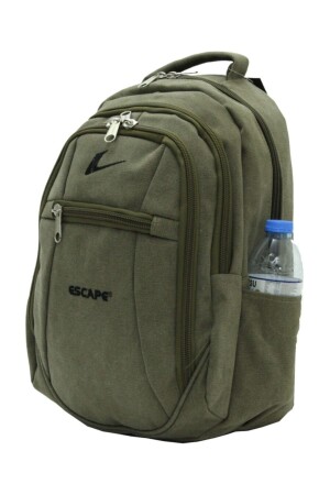 Outdoor-Rucksack aus Canvas-Stoff, Sporttasche mit Laptopfach, Khaki 307 - 3