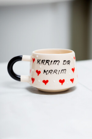 Outlet Handgezeichnete Keramiktasse – Valentinstag „My Wife and My Husband and My Husband“ Besondere 2-teilige Tasse - 6