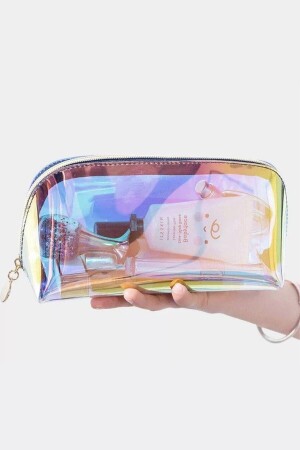 Ovale Kosmetik- und Mehrzweck-Organizer-Tasche mit goldenem Hologramm - 2