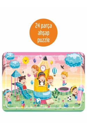 Oyun Zamanı- Sevimli Dinazorlar- Deniz Canlıları- Sevimli Hayvanlar Ahşap 4'lü Puzzle Seti - 4