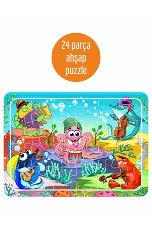 Oyun Zamanı- Sevimli Dinazorlar- Deniz Canlıları- Sevimli Hayvanlar Ahşap 4'lü Puzzle Seti - 6