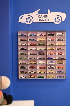 Oyuncak Araba Rafı 50'li-Mobilya-Raf-montessori-Ahşap- (hotwheels Ve Matcbox Arabaları Için) - 3