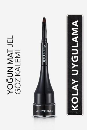 Özel Fırça Başlıklı Yoğun Pigmentli Mat Jel Eyeliner-gel Eyeliner-001 Gel Black-8690604591879 - 2