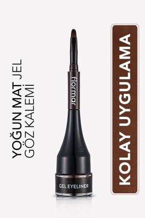 Özel Fırça Başlıklı Yoğun Pigmentli Mat Jel Eyeliner-gel Eyeliner-003 Bole Brown-8690604591893 - 1