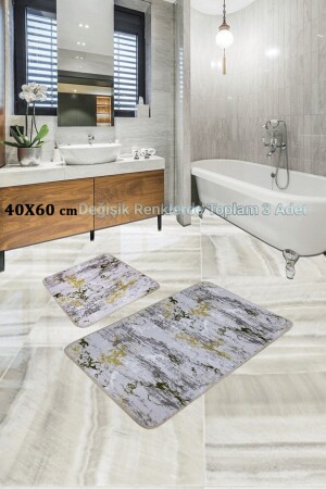 Özel Üretim Banyo Halısı Ve Paspas 3 Adet (40X60CM) AL919 - 2