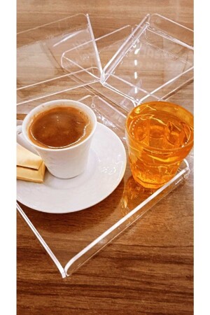 Ozmrt Transparente Plexiglas-Kaffeepräsentation 16 x 16 cm (4 Artikel) 8956 - 5