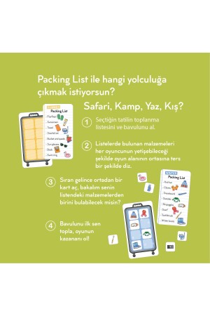 Packing List: Bavul Toplama Aile Hafıza Ve Dikkat Oyunu 56 adet oyun kartı - 9