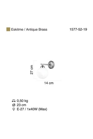 Paganıco Tekli Antık Lak Aplik 1xe27 1013 - 5