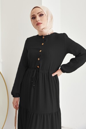 Pamela Ayrobin Hijab-Kleid mit Knöpfen – Schwarz MS00MC001920 - 2