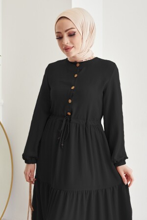 Pamela Ayrobin Hijab-Kleid mit Knöpfen – Schwarz MS00MC001920 - 3