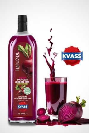 Pancar Kvass Fermente Kırmızı Pancar İçeren Kür 1 Litre Cam Şişe - 3