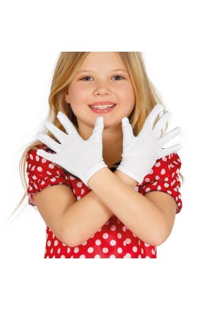 Partidolu weiße Lycra-Performance-Pantomime-Handschuhe für Kinder, 5–10 Jahre - 1