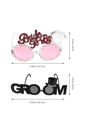 Partybrille Bräutigam Schriftzug Bräutigam Brille Bachelorette Brille + Braut Braut Brille Rosa - 1