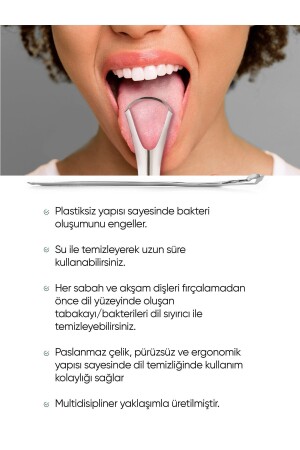 Paslanmaz Çelik Dil Temizleyici - Dil Sıyırıcı - 6