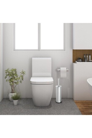 Paslanmaz Çelik Krom Wc Fırçası & Tuvalet Fırçası Banyo Fırçası fırçamikro - 6