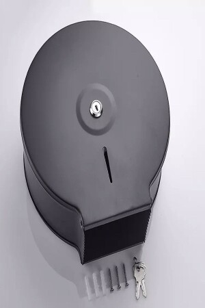 Paslanmaz Çelik Mat Siyah Renk Mini Jumbo Rulo Tuvalet Kağıt Dispanseri Banyo Ve Lavabo Aparatı KGD-20965B - 3