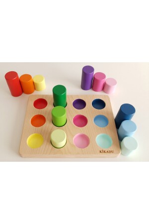 Passende Montessori-Tischzylinder, Lernkarte, Tasche und natürliches Buchenholzspielzeug-Set WT-28 - 10