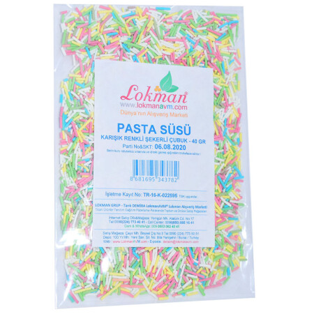 Pasta Süsü Granül Şekeri Karışık Renk 40 Gr Paket - 7