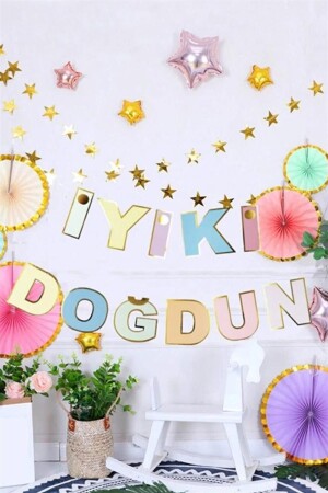 Pastel Renkli Iyi Ki Doğdun Banner - 1