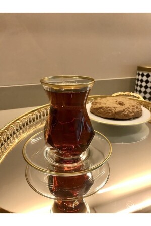 PAZARÖTESİ Yaldızlı-Gold Lav Çay Seti - Alya ALYA - 4