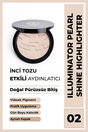 Pearl Shine Highlighter Aydınlatıcı 02 Şampanya- Inci Tozu- Yüksek Pigmentasyon- Yumuşak Doku - 1