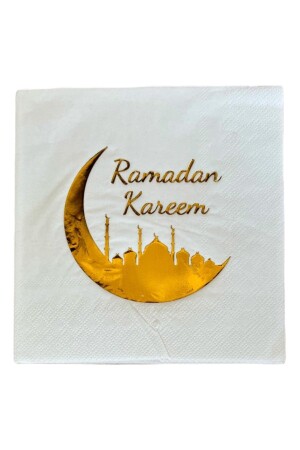 Peçete Ramadan Kareem Altın Varak Süslemeli Peçete 16 Adet - 2